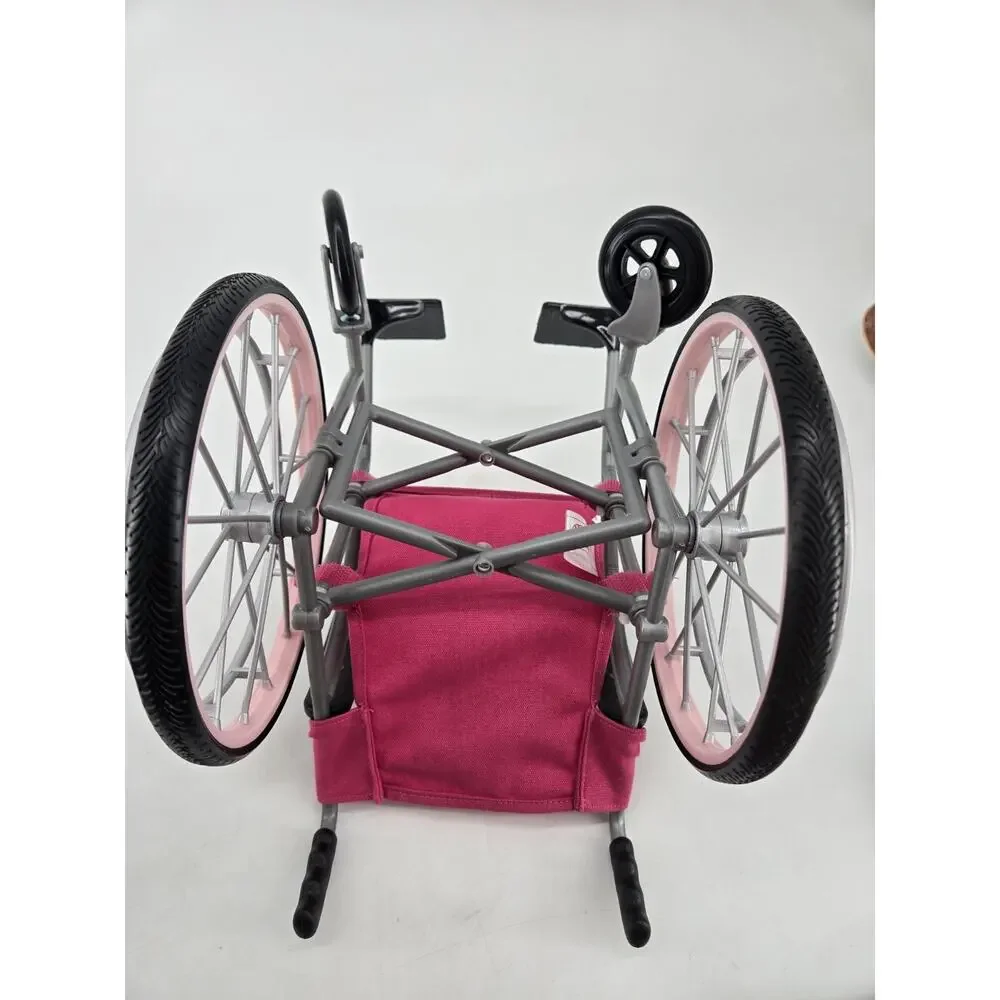 Our Generation Doll Wheelchair Pink Silver Fits 18